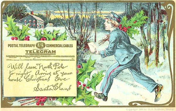 Postal Telegraph / Commercial Cables Santa Claus telegram