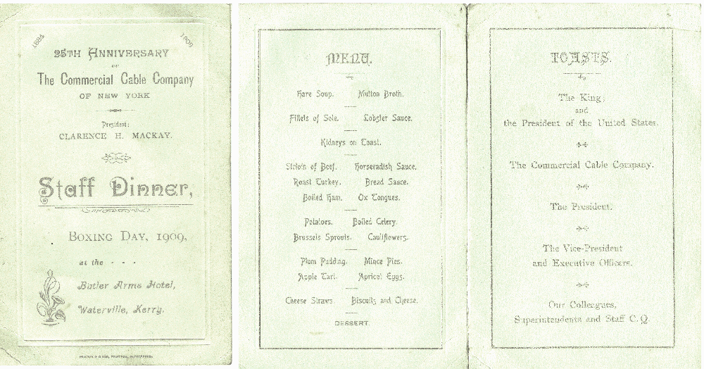 Dinner menu